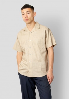 Bowling Cotton/Linen Shirt Khaki